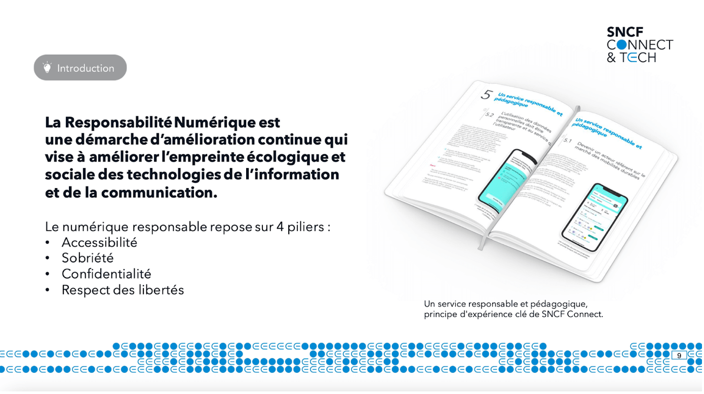 Extrait de la conférence “Mise en place du programme Numérique Responsable pour SNCF Connect”, Open Source Expérience, Décembre 2023